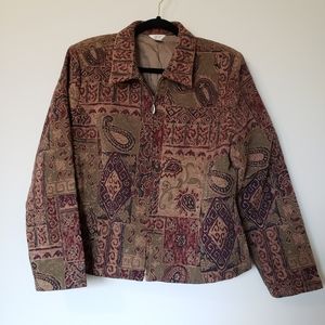 Christopher & Banks Blazer Jacket Tapestry Design